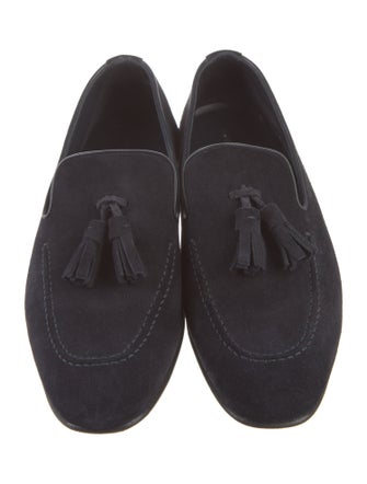 Manolo Blahnik Suede Tassel Accents Loafers