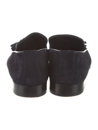 Manolo Blahnik Suede Tassel Accents Loafers