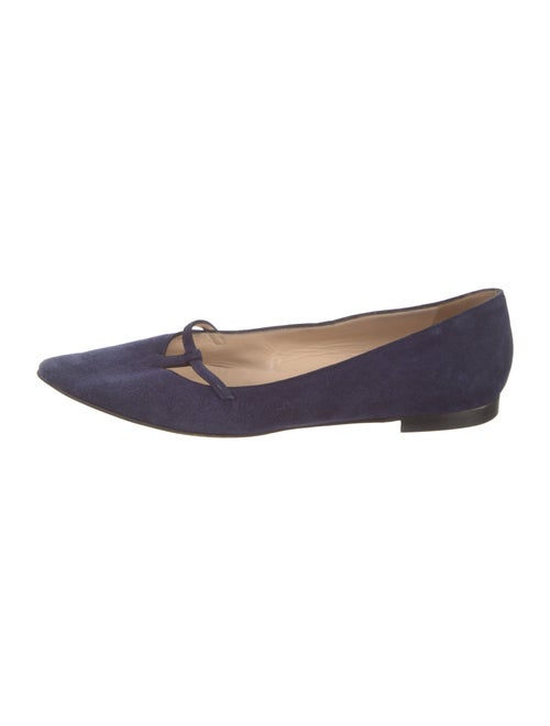 Manolo Blahnik Suede Cutout Accent Flats