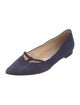Manolo Blahnik Suede Cutout Accent Flats