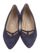 Manolo Blahnik Suede Cutout Accent Flats