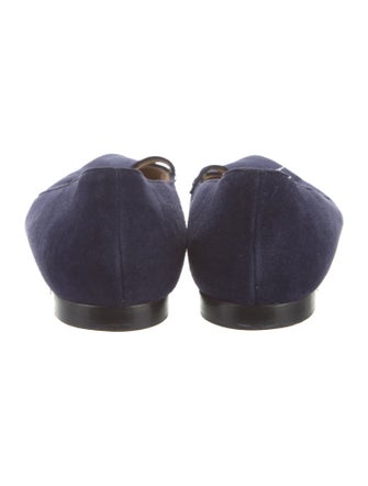 Manolo Blahnik Suede Cutout Accent Flats