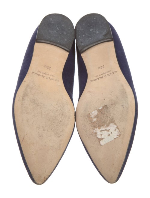Manolo Blahnik Suede Cutout Accent Flats