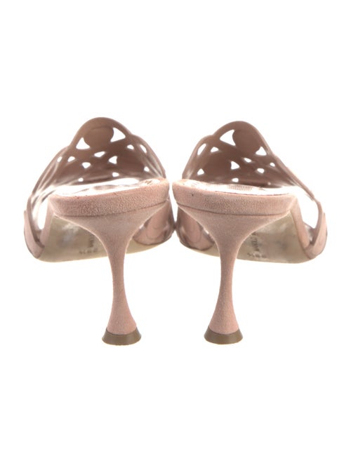 Manolo Blahnik Suede Patterned Slides