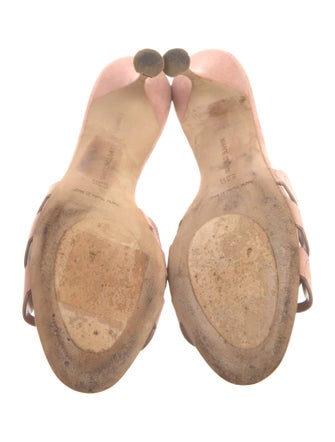 Manolo Blahnik Suede Patterned Slides