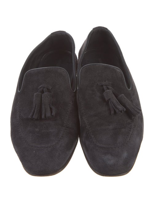 Manolo Blahnik Suede Tassel Accents Loafers