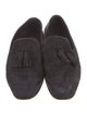 Manolo Blahnik Suede Tassel Accents Loafers