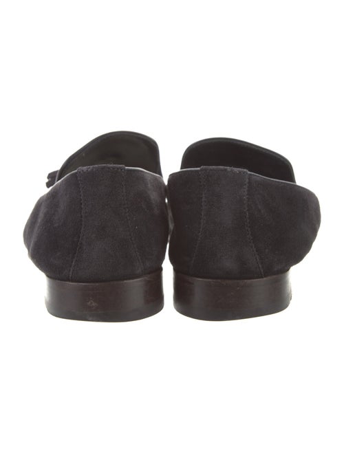 Manolo Blahnik Suede Tassel Accents Loafers