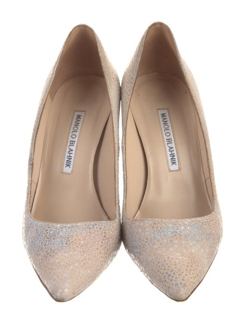 Manolo Blahnik Suede Animal Print Pumps