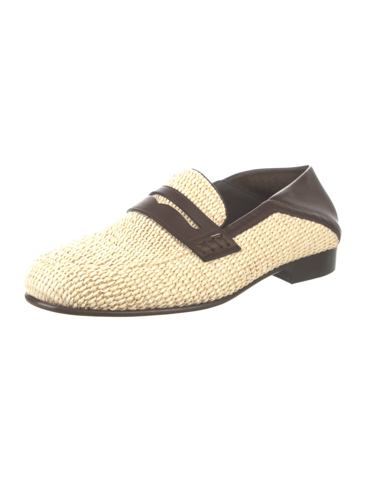 Manolo Blahnik Leather Colorblock Pattern Loafers