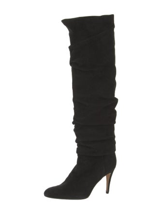 Manolo Blahnik Suede Slouch Boots