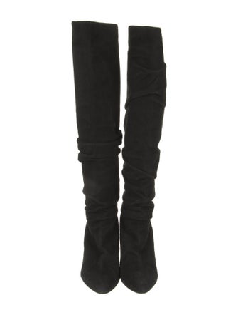 Manolo Blahnik Suede Slouch Boots