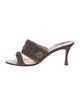 Manolo Blahnik Leather Beaded Accents Slides