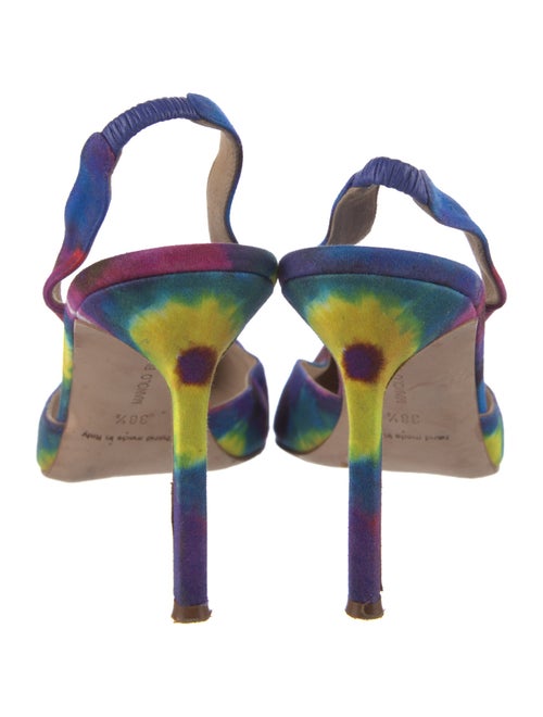Manolo Blahnik Canvas Tie-Dye Print Slingback Pumps