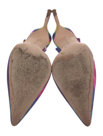 Manolo Blahnik Canvas Tie-Dye Print Slingback Pumps