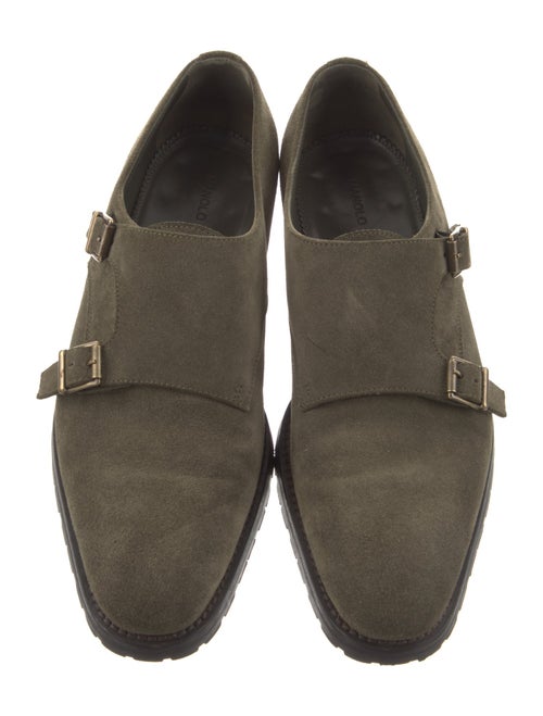 Manolo Blahnik Suede Monk Straps
