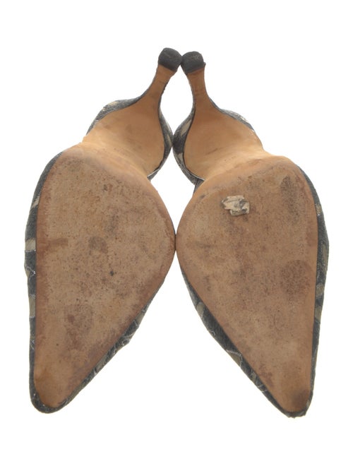 Manolo Blahnik Printed Crystal Embellishments Mules