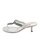Manolo Blahnik Leather Crystal Embellishments T-Strap Sandals