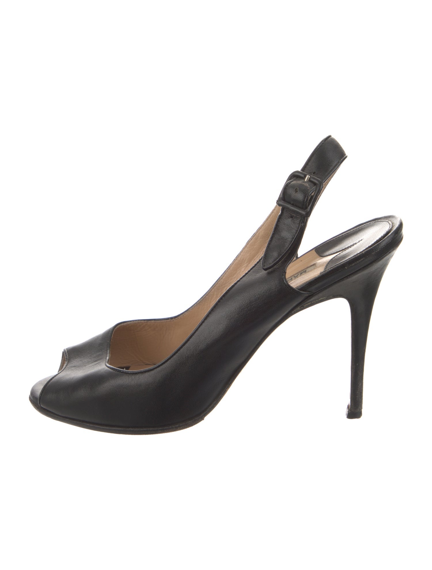 Manolo Blahnik Leather Slingback Pumps