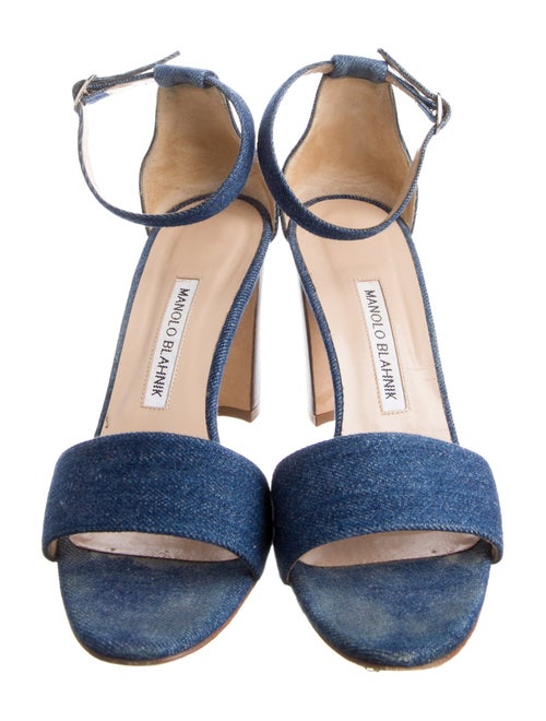 Manolo Blahnik Denim Sandals