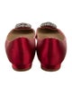 Manolo Blahnik Satin Crystal Embellishments Flats