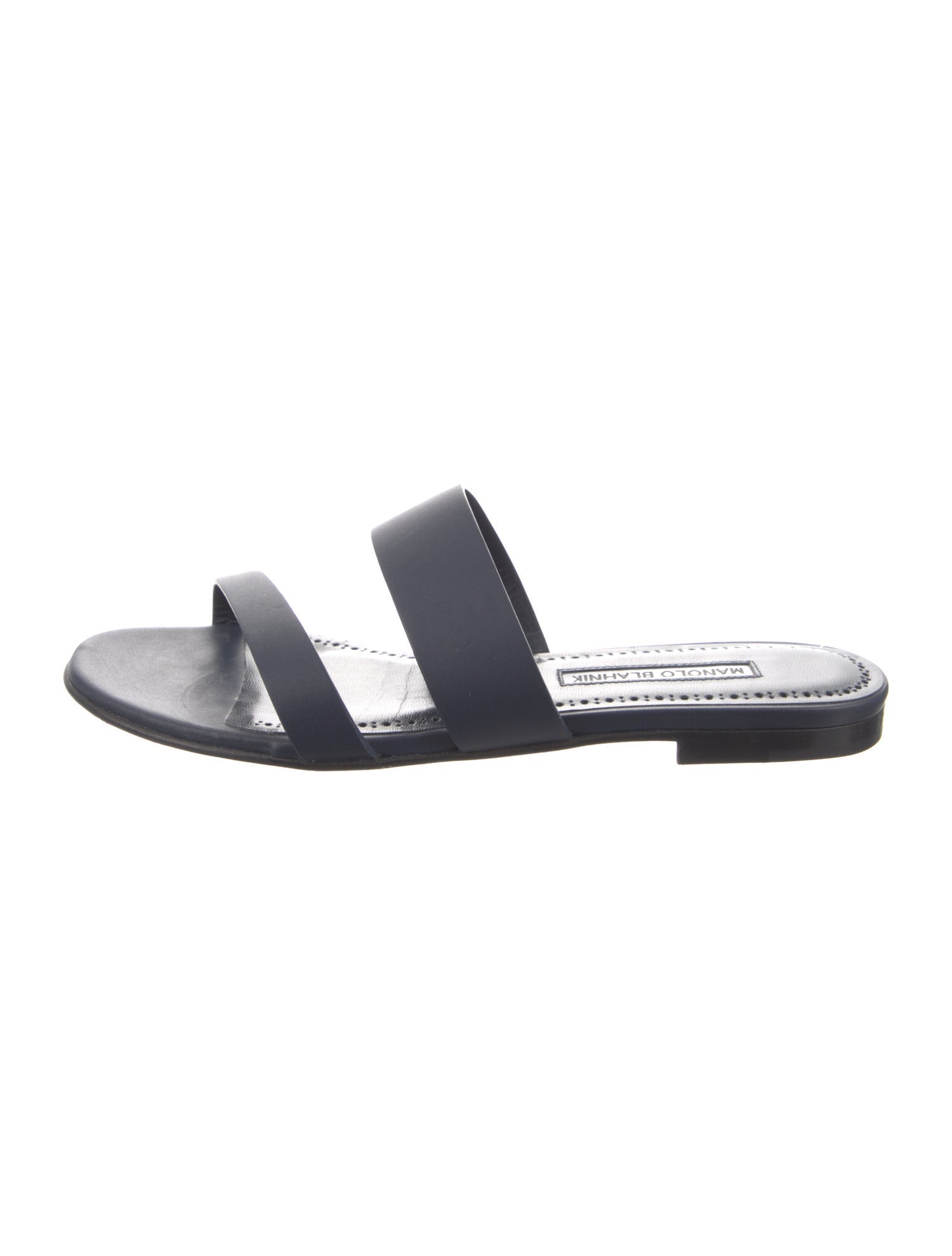 Manolo Blahnik Leather Slides