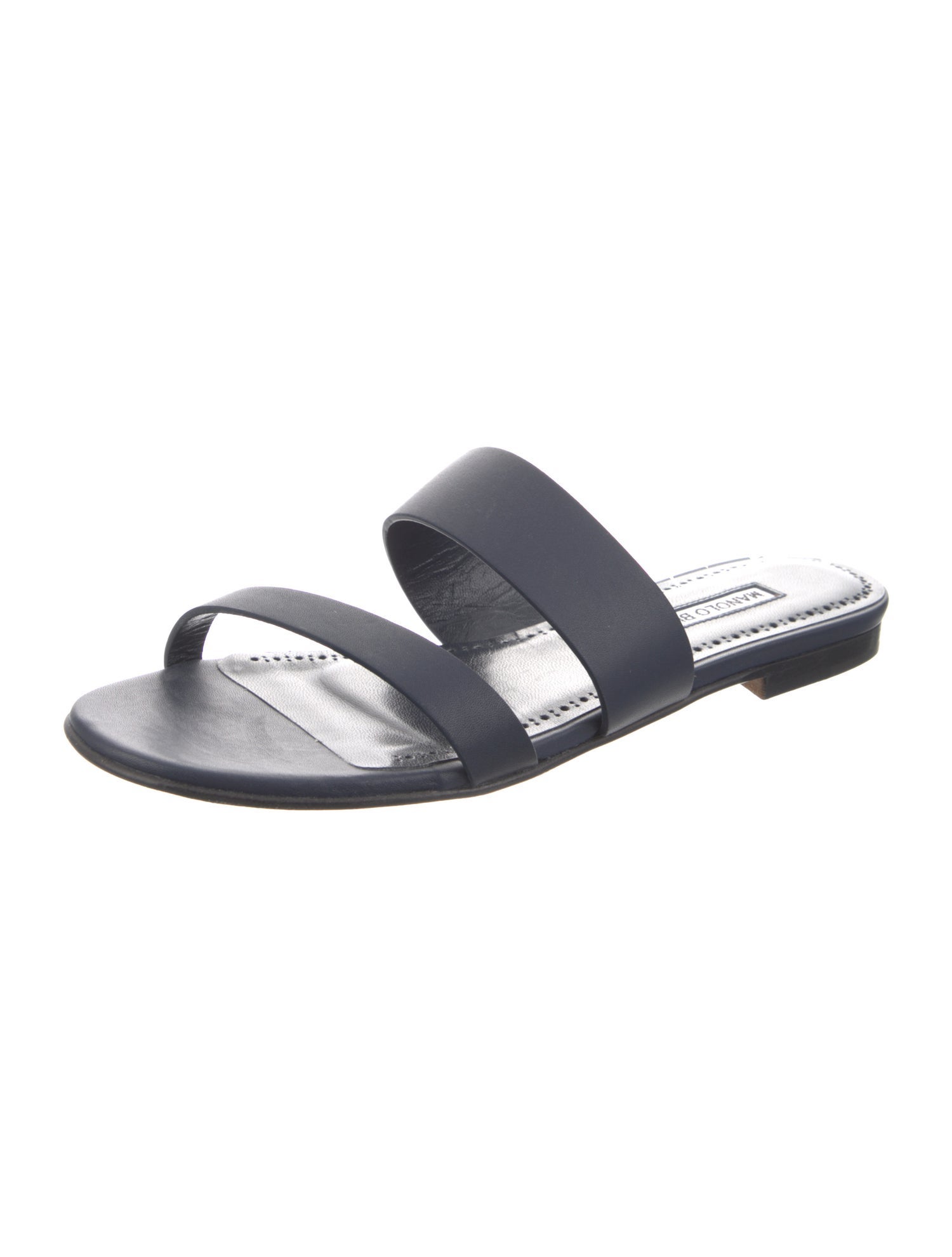 Manolo Blahnik Leather Slides