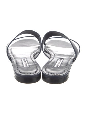 Manolo Blahnik Leather Slides