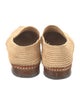 Manolo Blahnik Raffia Leather Trim Embellishment Loafers
