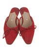 Manolo Blahnik Suede Bow Accents Mules