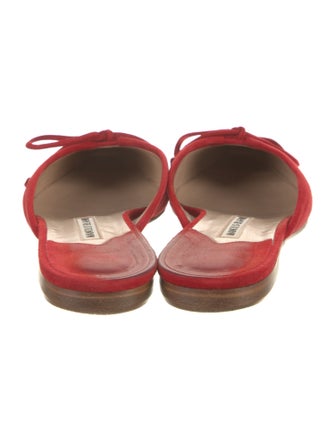 Manolo Blahnik Suede Bow Accents Mules