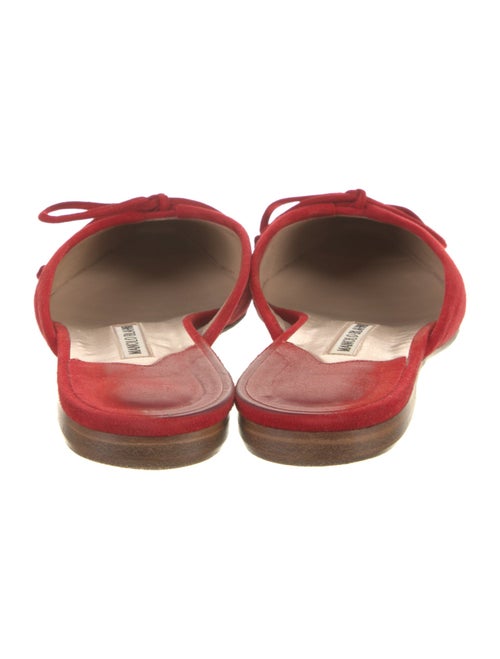 Manolo Blahnik Suede Bow Accents Mules