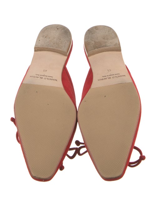 Manolo Blahnik Suede Bow Accents Mules
