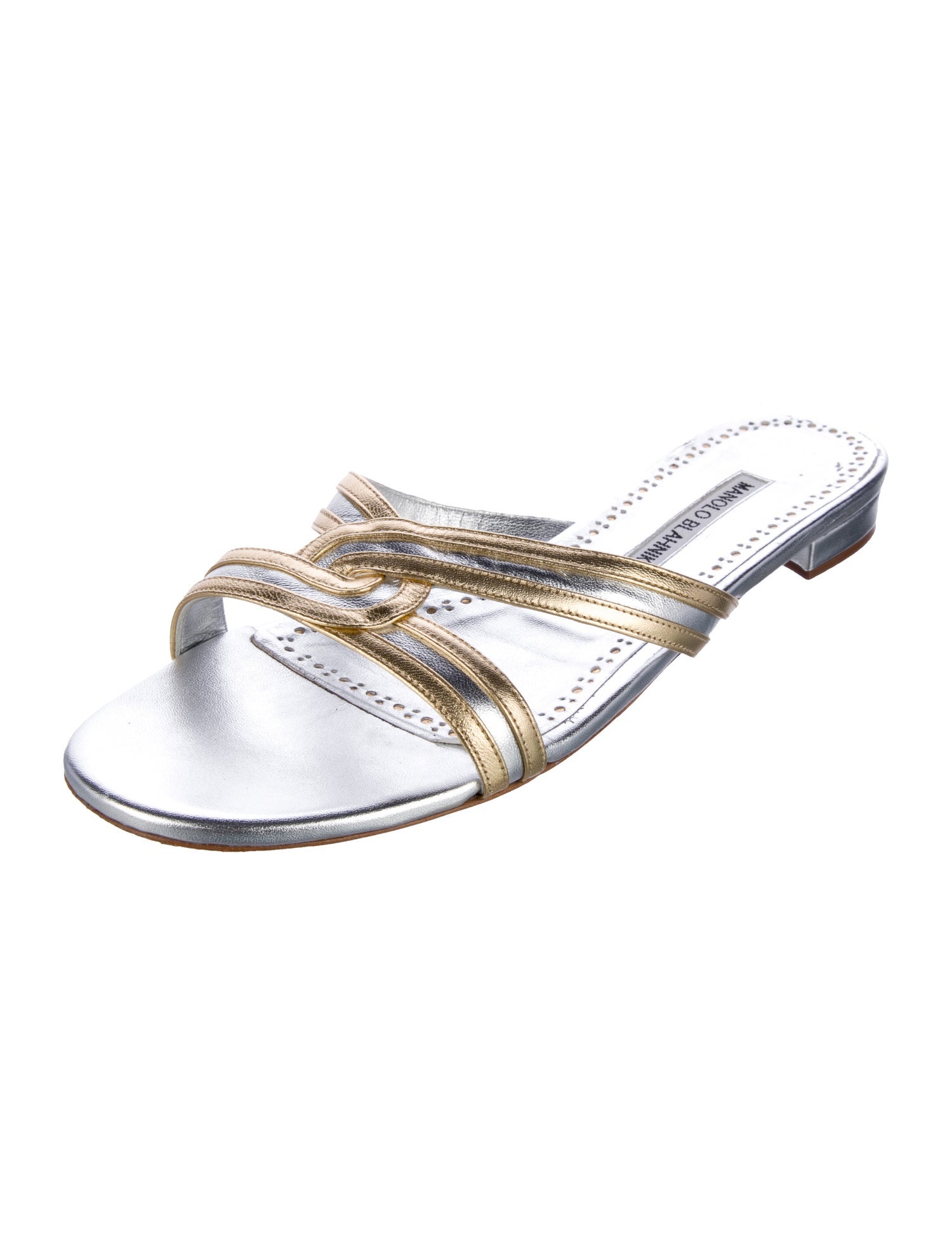 Manolo Blahnik Leather Slides