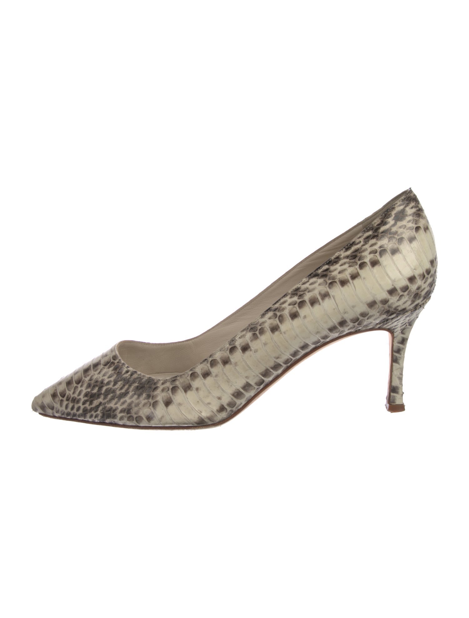 Manolo Blahnik Snakeskin Animal Print Pumps