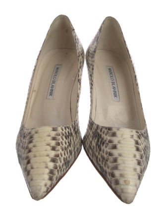 Manolo Blahnik Snakeskin Animal Print Pumps