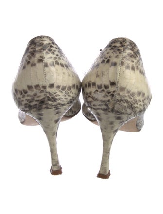 Manolo Blahnik Snakeskin Animal Print Pumps