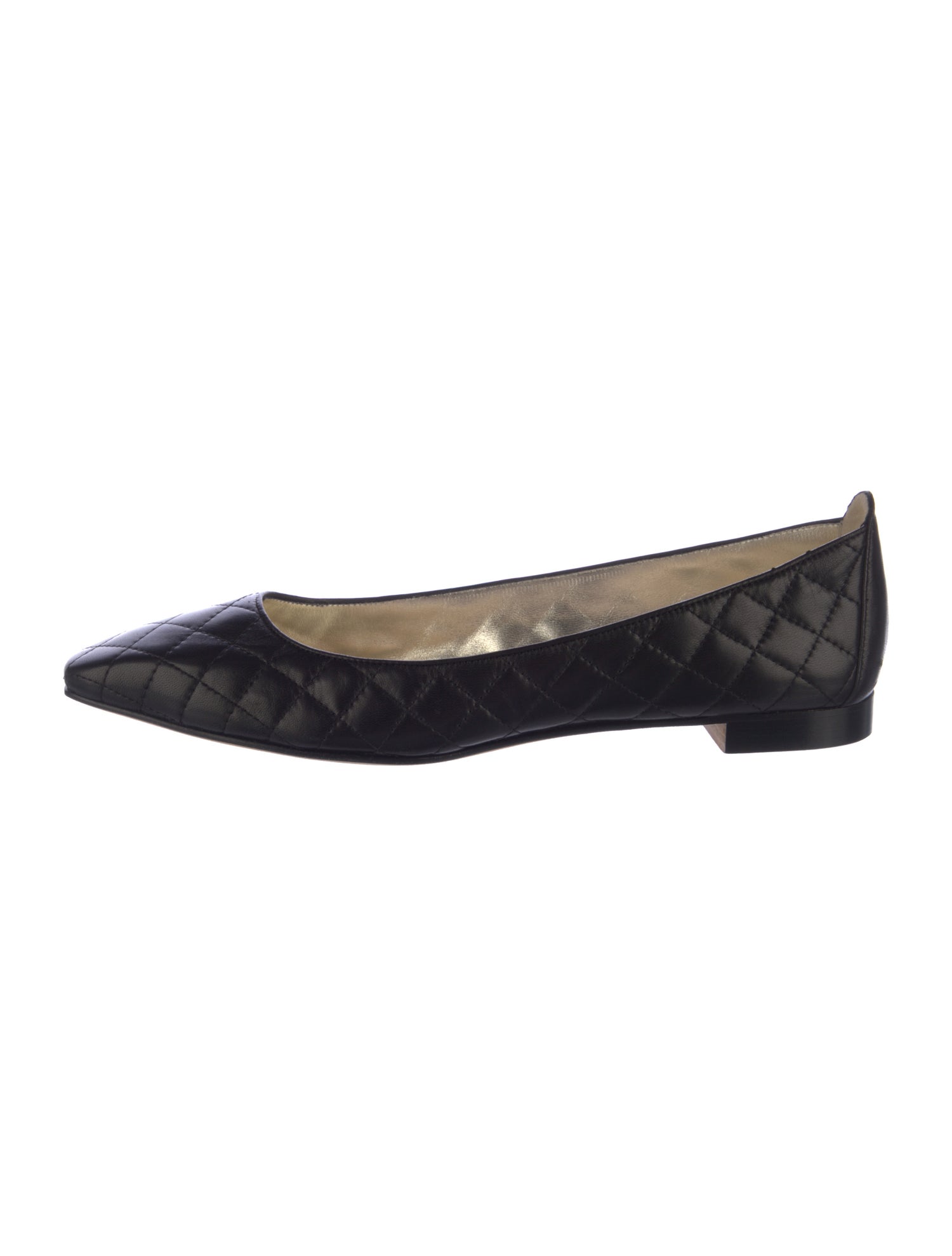 Manolo Blahnik Quilted Pattern Leather Ballet Flats