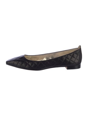 Manolo Blahnik Quilted Pattern Leather Ballet Flats