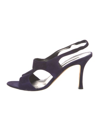 Manolo Blahnik Suede Slingback Sandals