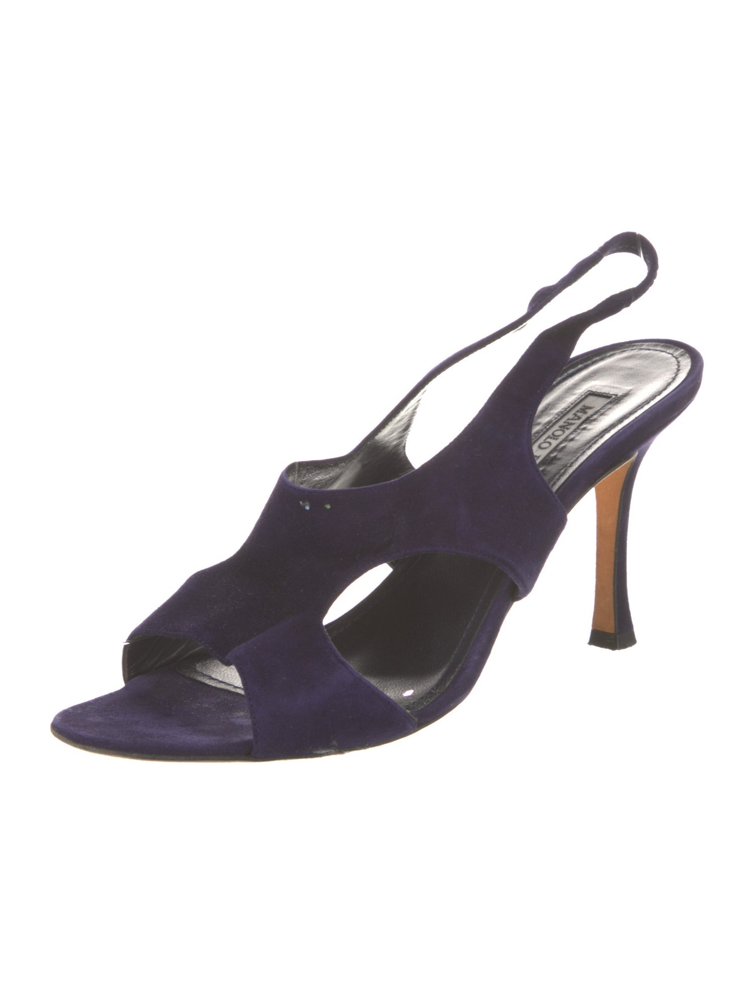 Manolo Blahnik Suede Slingback Sandals