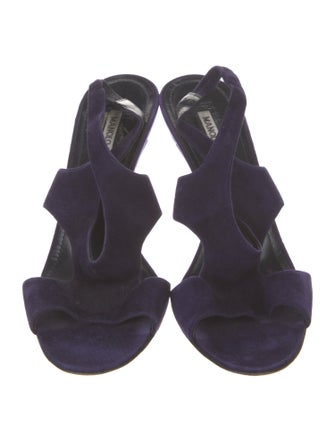 Manolo Blahnik Suede Slingback Sandals