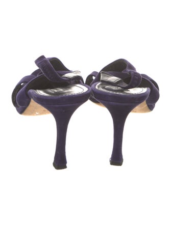 Manolo Blahnik Suede Slingback Sandals