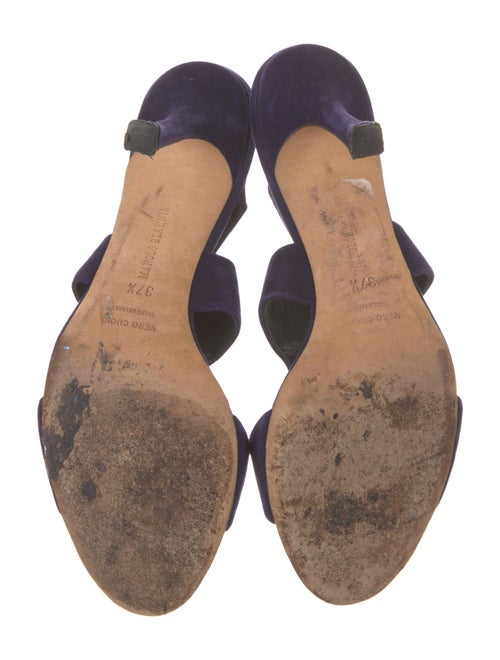Manolo Blahnik Suede Slingback Sandals