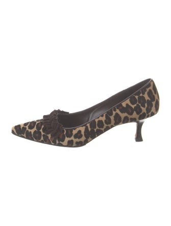Manolo Blahnik Calf Hair Animal Print Pumps
