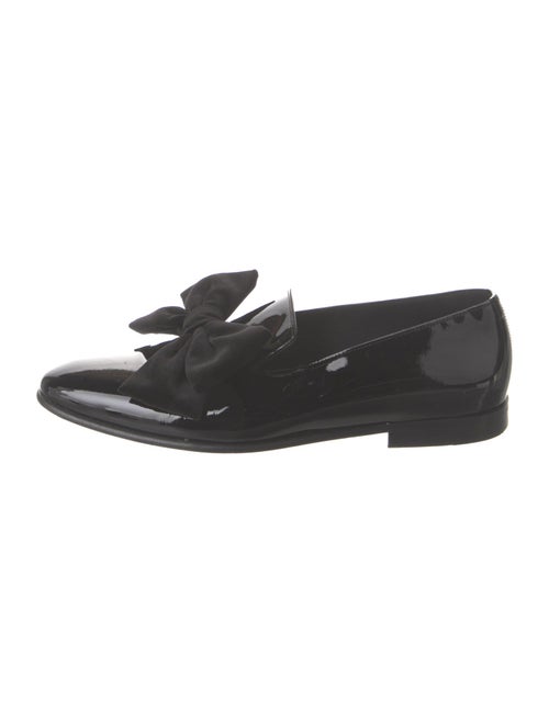 Manolo Blahnik Patent Leather Bow Accents Loafers