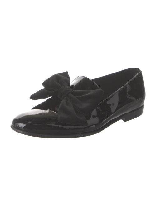 Manolo Blahnik Patent Leather Bow Accents Loafers