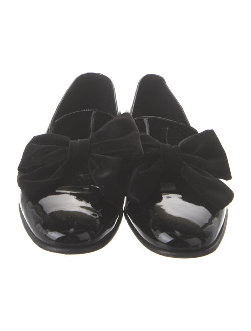Manolo Blahnik Patent Leather Bow Accents Loafers