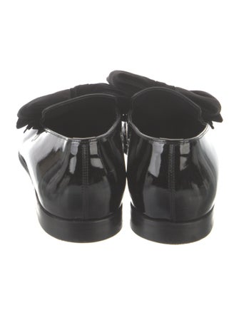 Manolo Blahnik Patent Leather Bow Accents Loafers