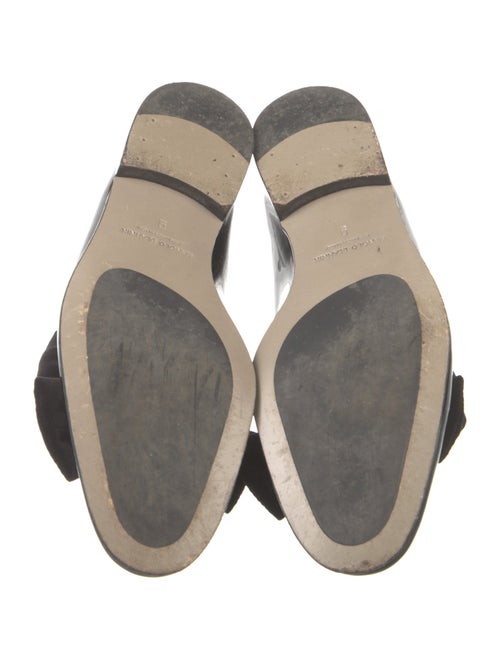 Manolo Blahnik Patent Leather Bow Accents Loafers